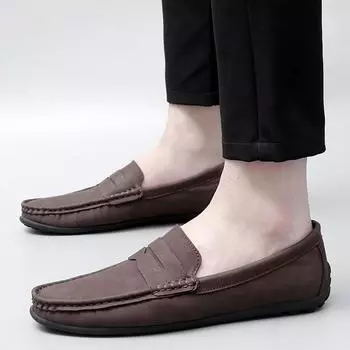 Мода 2024Новинка, мужская мода, повседневная, для ежедневных поездок на работу, универсальная обувь Lefu, легкая, с плоской подошвой, удобная, для вождения, большой размер 38-47 38 чёрный