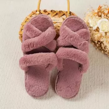 fashion 2024New Spring/autumn Women s Slippers Round Toe Flat Shoes for Women Indoor Comfortable Sllides Slip on Solid Home Cotton Shoes 36-37