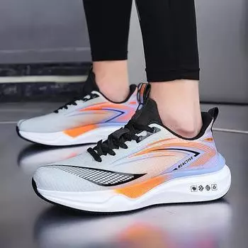 Fashion 2024Popular Men s Mesh Casual Sneakers Breathable Comfortable Running Shoe Lightweight Soft Non-slip Tennis Sports Shoes for Men 39 серый