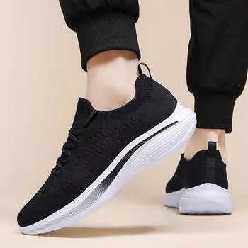 Fashion 2025 new breathable sneakers lightweight casual shoes soft sole high elastic one pedal men s shoes Shoes 39