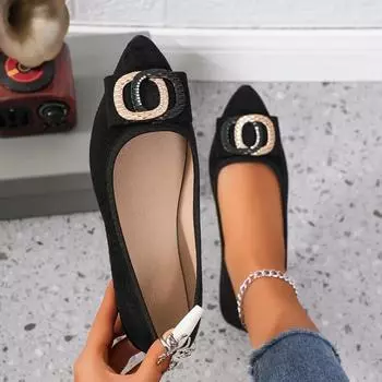 Fashion 204 New Fashion Women s Shoes Hot Selling Flat Shoes Pointed Toe Women s Casual Solid Color Luxury Loaf Women s Shoes Flats 35 чёрный