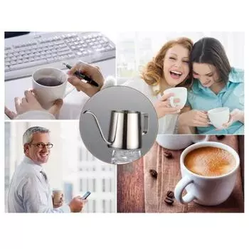 Fashion 250ml Stainless Steel Long Spout Coffee Drip Pot Tea Kettle Mug Jug серебряный