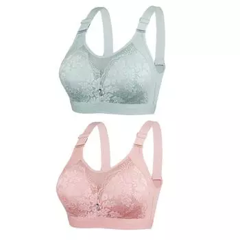 fashion 2pcs of oversized soft cotton underwear without steel rings, breathable holes, anti glare bra, thin cotton bra 85C*2pcs