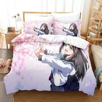 Fashion 3D Akebi s Sailor Uniform Bedding Sets Duvet Cover Set With Pillowcase Twin Full Queen King Bedclothes Bed Linen EU Single 135x200cm