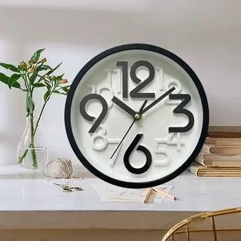 Fashion 3D Big Digital Wall Clock Stereo Numeral Non-clicking Light Luxury Clock for Living Room Decor Meetting Room Wall 8 inch зелёный