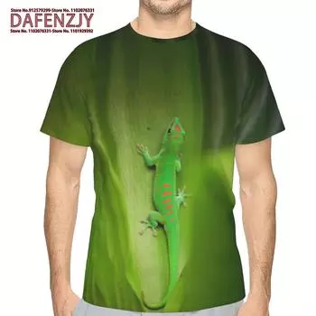 Модная футболка с принтом ящерицы 3D для мужчин, забавная футболка с рисунком животных, летняя хип-хоп трендовая одежда, повседневные топы с круглым вырезом S синий