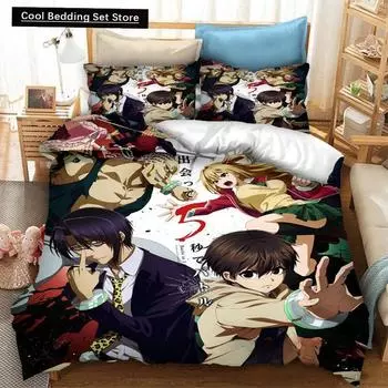 Fashion 3D Print Anime Battle Game in 5 Seconds Bedding Set Duvetcovers Pillowcases 2/3 Piece Comforter Bedding Sets Bedclothes EU single(135x200cm)