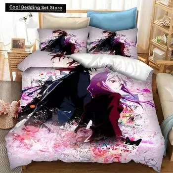 Fashion 3D Print Anime Guilty Crown Bedding Set Duvet Covers Pillowcases 23 Piece Cartoon Comforter Bedding Sets Home Textiles EU Single 135x200cm