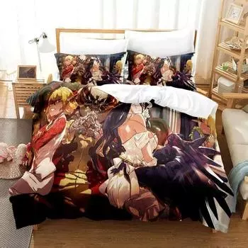 Fashion 3D Print Skeleton Anime OVERLORD Bedding Set Single Twin Full Queen King Size Bed Set Adult Kid Bedroom Duvet cover Sets 70x133cm 2pcs