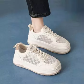 Fashion 4.5CM Thick Sole Heightening New Summer Thick-soled Sneakers Mesh Casual Shoes Outdoor Running Sports White Shoes Size 35-40 35