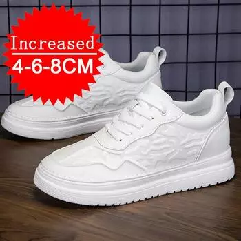 Fashion 4/6/8CM Autumn Invisible Inner Height Increasing Men s Shoes Breathable Height Increasing Shoes Sports Shoes Casual Sneakers 37 белый