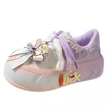 Fashion 5CM New Designer Cute Butterfly Knot Women Sneakers Big Toe Platform Fashion Shoes Slip On Skateboard Walking Tennis for Girls 35 синий