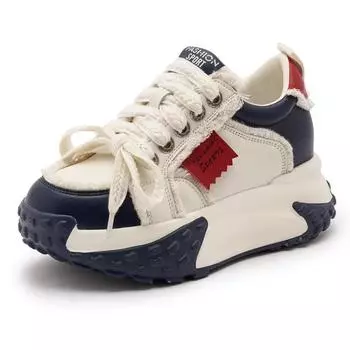 Fashion 7.5cm Microfiber Leather Vulcanize Ankle Flats Autumn Booties Breathable Summer Women Chunky Sneaker Comfy Spring Shoes 34 чёрный