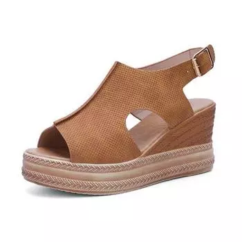 fashion 844Sandals Women Wedges Shoes High Heels Sandals Summer Women shoes Chaussures Femme Platform Sandalia Feminina 35 чёрный