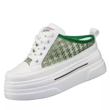 fashion 8cm Inner Height Increasing Women s Shoes Ladies Platform Sneakers Outdoor Breathable Mesh Wedges Comfortable Sneakers Slippers 34