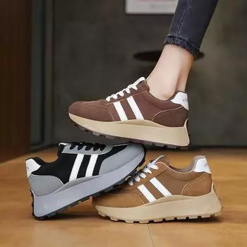 Fashion AJGS Luxury Sneakers Shoes Women Autumn New Brand Vintage Versatile Casual Lightweight Thick Sole Dad s Shoes Platform Shoes 35 коричневый