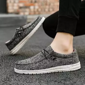 Fashion All-match Mens Slip on Shoes Lightweight Mens Sneakers 2024 New Male Comfortable Casual Shoe Men Breathable Summer Driving Shoes 38 бежевый