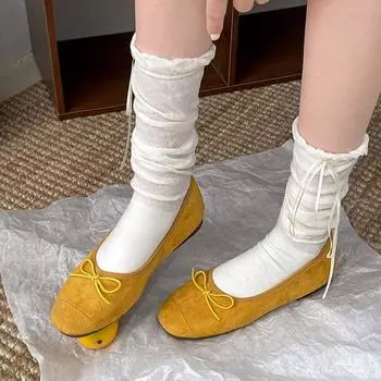 Fashion and lightweight French ballet style flat bottom shallow mouth single shoes women s 2025 spring one pedal with skirt Mary Jane shoes 35 розовый