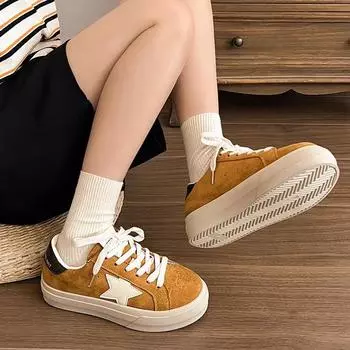 Fashion and lightweight small man heightening platform casual board shoes women s 2025 new spring and autumn lightweight versatile little white shoes 35 серый