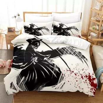 Fashion Anime 3D The Bleach Bedding Sets Duvet Cover Set With Pillowcase Twin Full Queen King Bedclothes Bed Linen Home Textile EU Twin 135x200cm