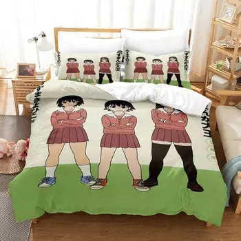 Fashion Anime Kawaii Girl Azumanga Daioh Bedding Set Single Twin Full Queen King Size Bed Set Adult Kid Bedroom Duvet cover Sets EU Twin 135x200cm