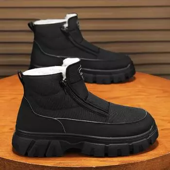 Fashion Ankle Boots Add Velvet Warm Winter Boots for Men Shoes for Men Loafers Men s Sneakers Sports and Leisure Soft and Comfortable 39 черный серый