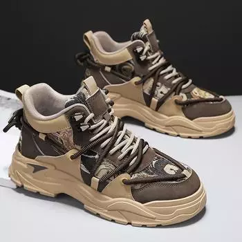 Fashion Ankle Boots Motorcycle Boots Men s Sneakers Casual Shoes Sports and Leisure Loafers Non-Slip Wear-resistant Round Toe Fashion 39 черный серый