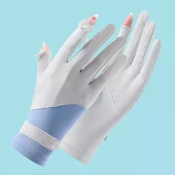 Fashion Anti-UV Ice Silk Gloves Breathable Touch Screen Mittens Non Slip Sunscreen Gloves Women