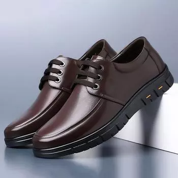 Модные туфли из искусственной кожи для мужчин на плоской подошве Модные повседневные туфли для мужчин на плоской платформе Прогулочные туфли Дышащие кроссовки 39 чёрный