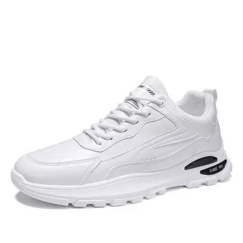 fashion Autumn Men s Casual Shoes Leather White Sneakers Platform Waterproof High Quality Designer Footwear Men Vulcanized Shoes Fashion 39 белый