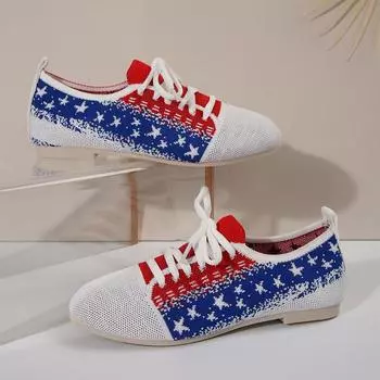 Fashion Autumn New Casual Sports Shoes Women s Round Head Color Mesh Cloth Front Strap Soft Sole Non-slip Shoes 36 красный