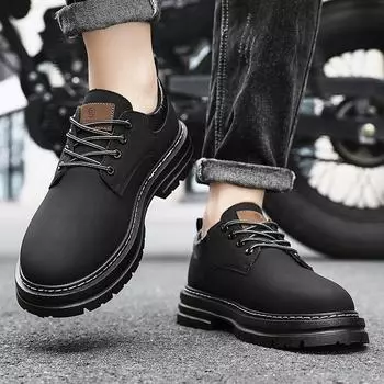fashion Autumn New Original Man Sneakers High Quality Retro Motorcycle Shoes Rubber Wear Resistant Comfortable Thick Soled Sports Shoes 41 чёрный