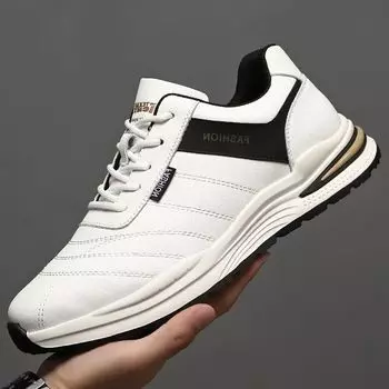 Модные осенние кроссовки для бега, мужские спортивные туфли на толстой подошве, мужские ретро-модные туфли, мужские повседневные туфли на шнуровке для молодежи, размер 38-44 38 белый