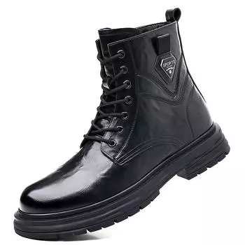 Fashion Autumn Winter Cow Leather Boots for Men New Designer Fashion Casual Work Shoes Male Fashion Casual Platform Ankle Boots Men 38