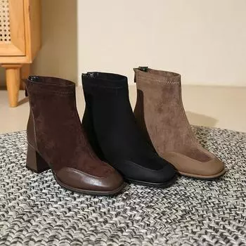 Fashion Autumn Winter Retro Flock Ankle Boots for Women Fashion Soft Sole Women s Chelsea Boots Designer Casual Fashion Shoes Female 35