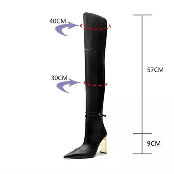 Fashion Autumn Winter Soft Leather Stretch Women Thigh high Boots Elegant Pointed toe High heels Over the knee Boots Party Shoes 35