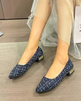 модные осенние женские туфли-лодочки с острым носком на среднем каблуке для женщин туфли без застежек на неглубоких каблуках женские туфли для отдыха на открытом воздухе модные нескользящие мокасины 35 чёрный