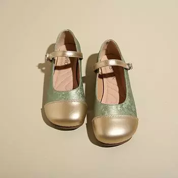 модные осенние женские туфли-лодочки с круглым носком на низком каблуке для женщин, туфли-лоферы с пряжкой на платформе, повседневные платья на плоской подошве, модные туфли 35 зелёный