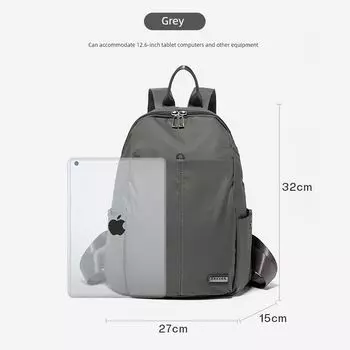 Fashion Backpack Women 2025 New Arrival Oxford Cloth Backpack Portable Outdoor Sports Backpack Large Capacity Schoolbag Men Gray (small)