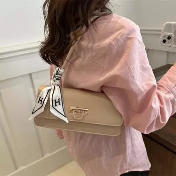 Fashion bag new autumn and winter trend Internet celebrity fashion simple shoulder bag underarm baguette women s bag белый