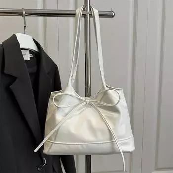 Fashion bag women s 2025 new retro texture shoulder bag casual foreign style tote armpit bag explosion чёрный