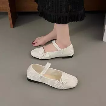 Fashion Ballet Flats Women Shoes Mary Jane Shoes Round Toe Women s Shoe Bow Silk Satin Flats Women Shoes Valentine 35 чёрный