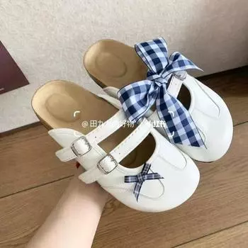 Fashion ballet style sweet slippers summer French niche breathable soft sole casual versatile Mary Jane shoes 40