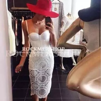 Fashion Bandage Dress 2025 New Arrival Elegant Sexy Sling Debutante Gala Dinner Annual Meeting Classy Grade Dress Women White XS