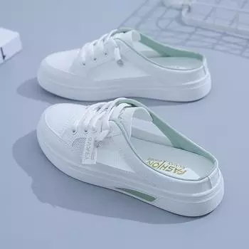 Модные тапочки Baotou для верхней женской одежды, новые сетчатые повседневные сандалии для лета 2024 года, удобные белые туфли на мягкой подошве 35