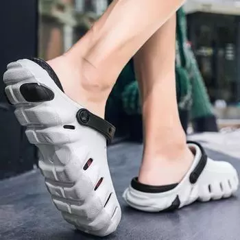 Fashion Beach Slippers for Men Hole Shoes Slip-resistant Eva Designer Luxury Casual Sandals Man Cheap Liquidation Original Summer Sale 40