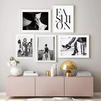 Мода Красота Женщина Отдыхает У Окна Настенная Художественная Печать Черно-Белая Фотография Моды Высокие Каблуки Плакат Декор Спальни 21x30cm No Framed