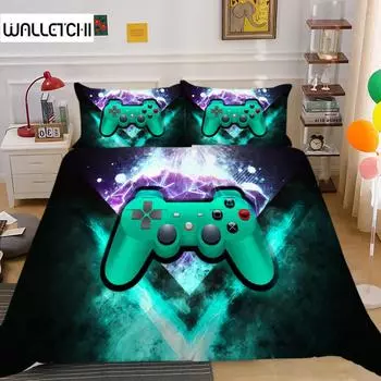Fashion Bedding Set 2/3pcs 20 Patterns 3D Digital Gamer Printing Duvet Cover Sets 1 Quilt Cover + 1/2 Pillowcases US/EU/AU Size EU single(135x200cm)