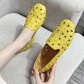 Fashion Beige Wide Flats Female Shoes Big Size 41 42 Summer Casual Soft Women s Slip on Loafers Ladies Cheap Shoes 2025 New 4.5