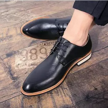 fashion Big Size New Fashion Men Wedding Shoes Leather Oxfords Pointed Toe Shoes Men Tassel Business Formal Dress Shoes loafers449 9.5